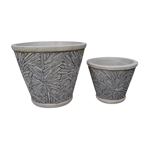 Stone Mosaic Pot Cement TQV_P26003