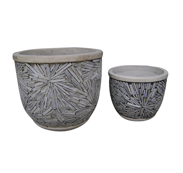 Stone Mosaic Pot Cement TQV_P26004
