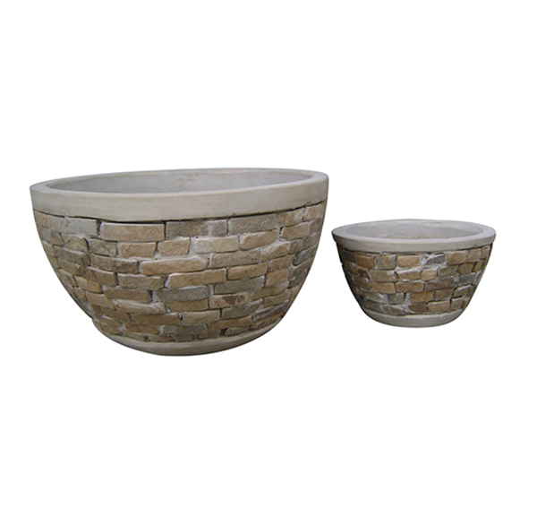Stone Mosaic Pot Cement TQV_P26006