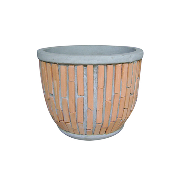 Teracotta Mosaic Pot Cement TQV_P26008