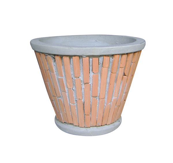 Teracotta Mosaic Pot Cement TQV_P26009