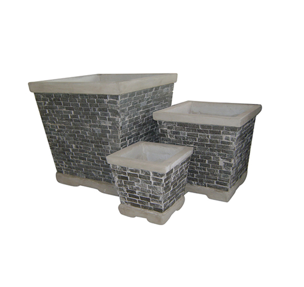 Stone Mosaic Pot Cement TQV_P26017