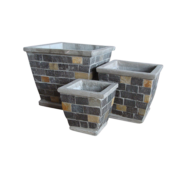 Stone Mosaic Pot Cement TQV_P26019