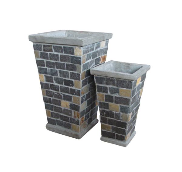 Stone Mosaic Pot Cement TQV_P26021