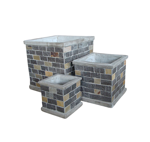 Stone Mosaic Pot Cement TQV_P26023