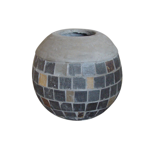 Stone Mosaic Pot Cement TQV_P26028