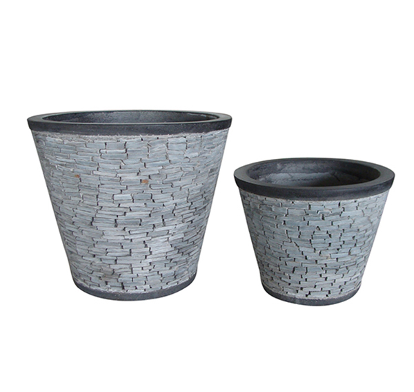 Stone Mosaic Pot Cement TQV_P26029