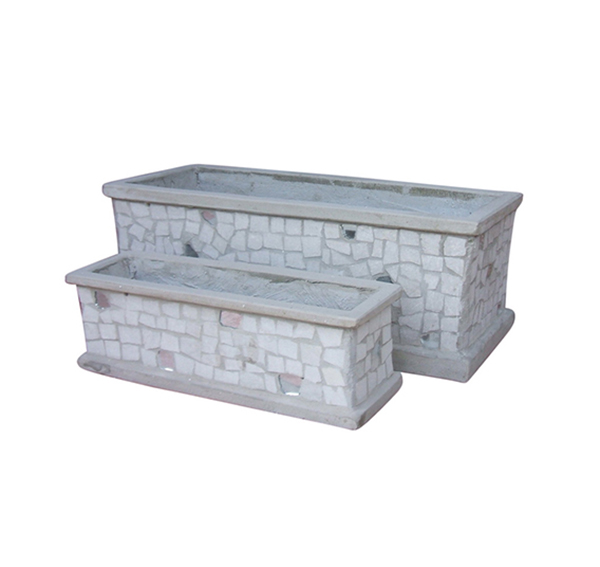 Stone Mosaic Pot Cement TQV_P26040
