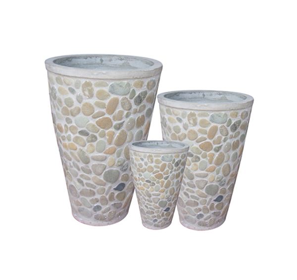 Stone Mosaic Pot Cement TQV_P26044