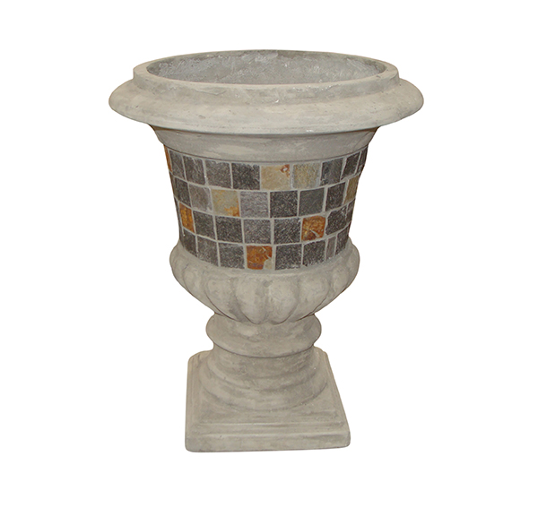 Stone Mosaic Pot Cement TQV_P26048