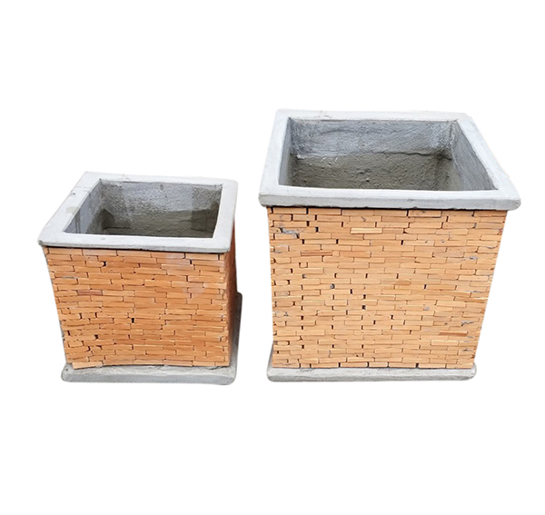 Teracotta Mosaic Pot Cement TQV_P26065