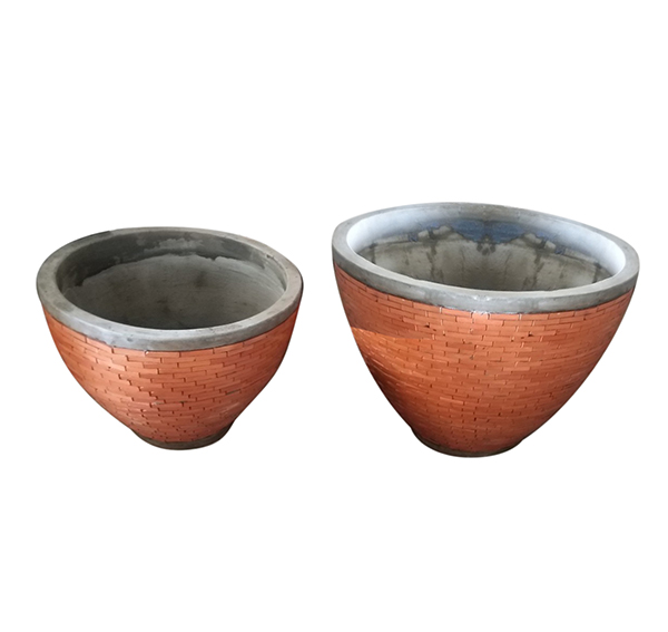 Teracotta Mosaic Pot Cement TQV_P26067