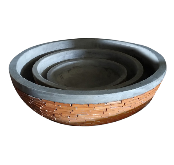 Teracotta Mosaic Pot Cement TQV_P26070