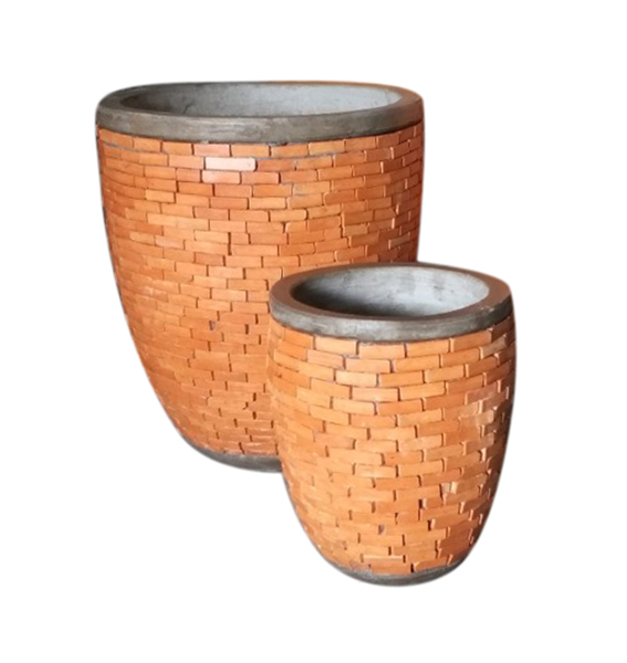 Teracotta Mosaic Pot Cement TQV_P26071